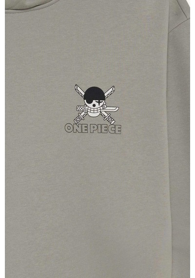 Defacto One Piece Boxy Fit Kapüşonlu Sırt Baskılı Sweatshirt E9297ax25augr454 Gri