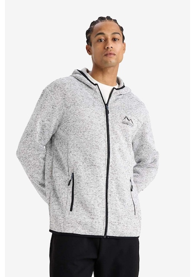 Defacto Defactofit Standart Fit Kapüşonlu İçi Yumuşak Tüylü Fermuarli Polar Hırka F3811ax25wngr362 Gri-gr362