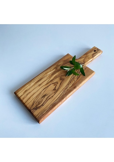 Zeytin Ağacı Ahşap Dikdörtgen Steak Tahtası Sunum Tahtası 34x14 Cm Kahverengi