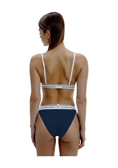 Yohannes Club, Kadın Pamuklu İç Çamaşırı Takımı, Renk Seçenekli, Bralet-kemerli Bikini Slip Lacivert