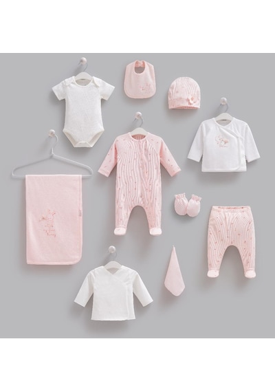Caramell %100 Pamuk Love Bunny 10'lu Hastane Çıkışı Set 0-3 Ay 50-56 Cm Pembe Crml.zk2524.pmb