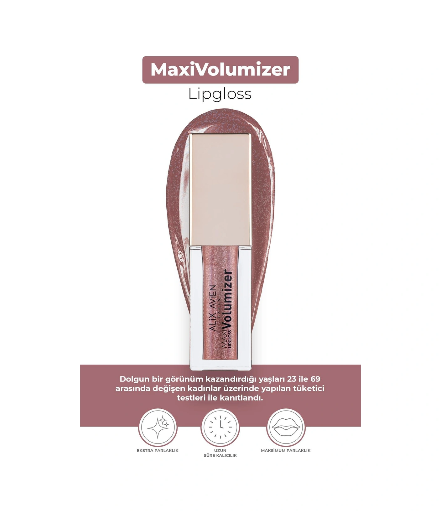 Alix Avien Maxivolumizer Lipgloss 215 Shimmering Mauve Kalıcı Ve Nemlendirici Ruj Dolgunlaştırıcı Etki