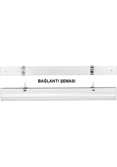 Cata Ct-2466 T5 Bant Armatürü Eklenebilir Anahtarlı 5w Ledli Beyaz Kasa Günışığı 3200k 31cm Beyaz