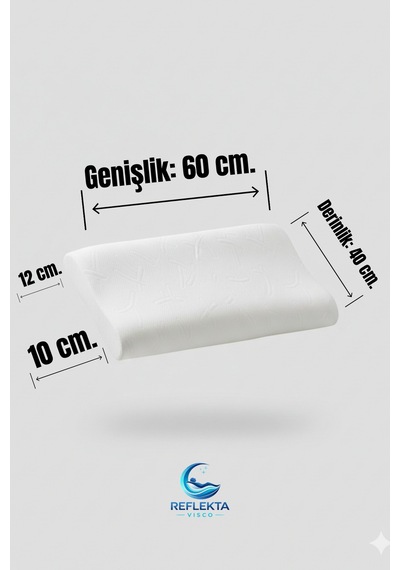 Reflekta Sertifikalı Ortapedik Visco Yastık Boyun Destekli Kılıf Ve Çantalı 40 X 60 Cm. Beyaz