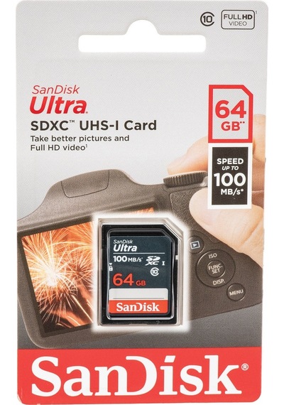 Sandisk 64Gb Ultra Sd Hafıza Kartı (100 Mb/S, Sdsdunr-064G-Gn3In