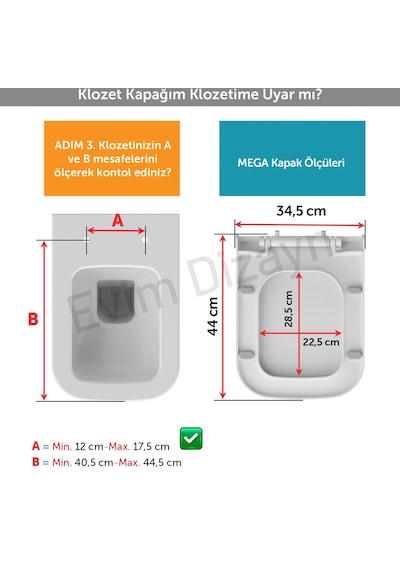 Aqua Bagno MEGA  Yavaş Kapanan Klozet Kapağı