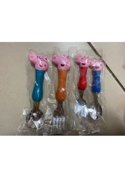 Pig Peppa 4'lü Çatal Kaşık Set