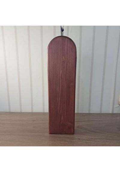 Rustik Ahşap Vazo Seti, El Yapımı Çam Ağacı, Ceviz Antik Mat Kaplama, 2 Parça Dekoratif Çiçeklik, 35x10 Cm Ve 2 Çok Renkli