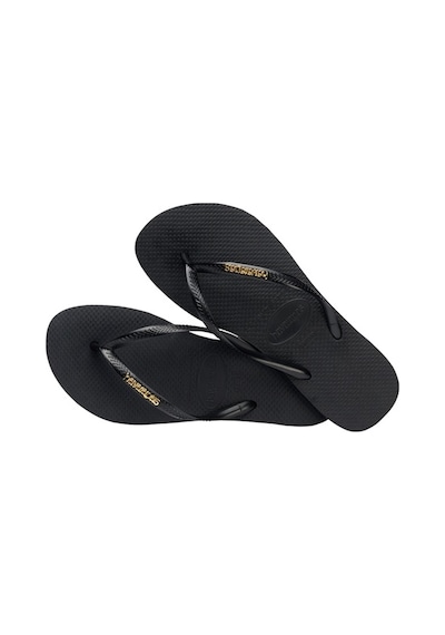 Havaianas Slım Logo Metallıc Parmak Arası Terlik 4119875 1924 Siyah