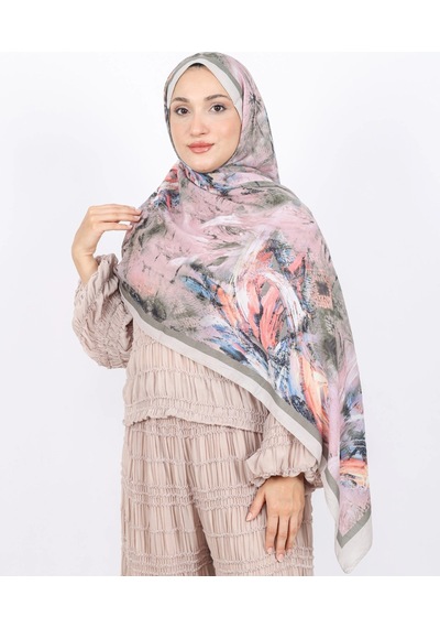 Luissa Bambu Kraş Şal Pastel Desen Taş