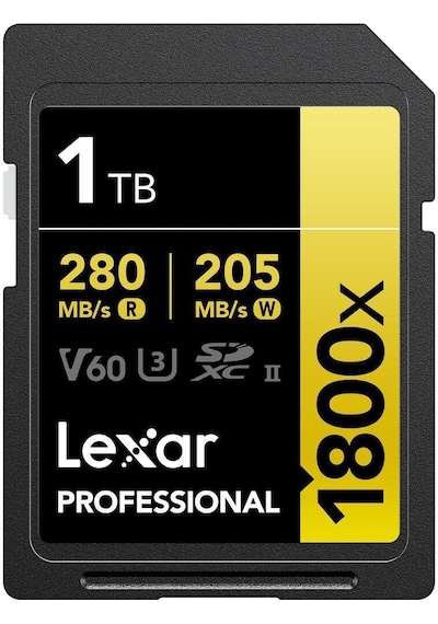 Lexar Professional LSD1800001T-BNNNG 1 TB 1800X 280 MB/s 4K V60 UHS-II SDXC Hafıza Kartı Gold