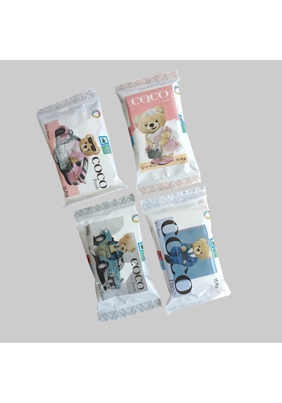 Coco Fresh Cep Islak Mendil 15'li Paket 36'lı Kutu x 4 Kutu - Sevimli Ayıcıklar 144'lü Set
