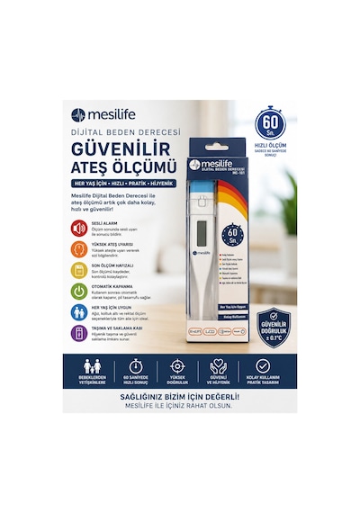 Mc101 Dijital Ateş Ölçer Hassas Ölçüm Özellikli Dijital Derece Ağız, Koltuk Altı Ve Rektal
