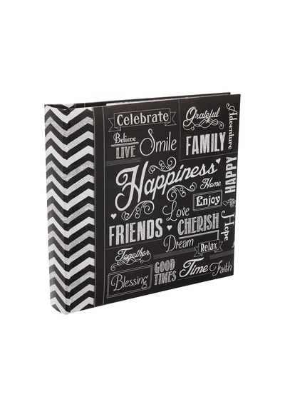 Lexroo 200-pocket Chalkboard Printed "happiness" Theme Photo Album For 10cm By 15cm Prints