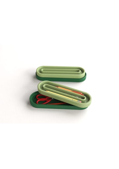 Tıdy Base - Desk Organizer Renkli Kapaklı Kalemlik Seti Kalem, Makas Ve Ataş Düzenleyici Yeşil