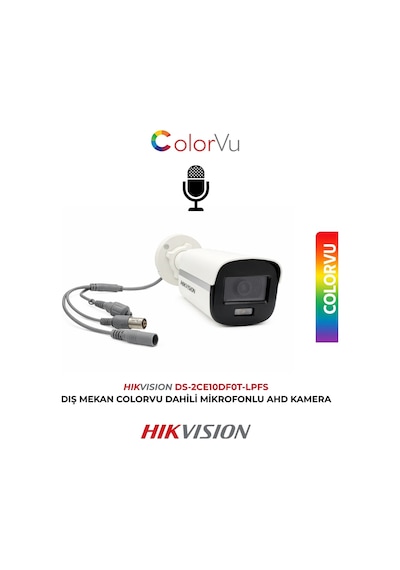 Ds-2ce10df0t-pf Tvı 2mp 1080p 2.8 Mm Sabit Lensli Colorvu Mini Bullet Kamera Geniş Açı