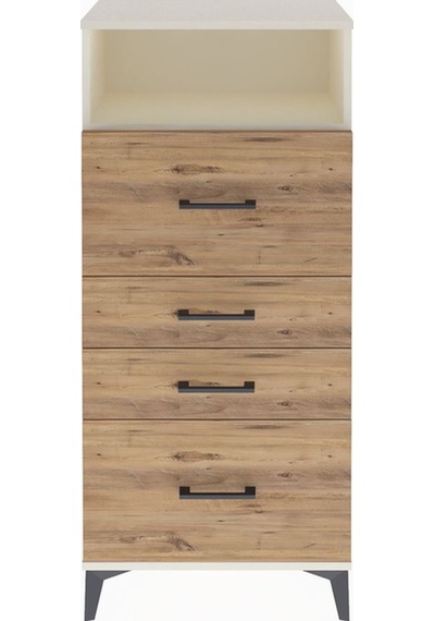 Arges Dolap Tek Raflı 4 Çekmeceli 60x30x134 Aytaşı-çam Aytaşı