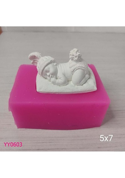 Yy0603 Minderli Tavşan Şapkalı Bebek Silikon Kalıp
