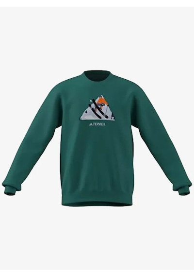 Adidas Ke2319 Terrex Snow Graphic Crew Unisex Sweatshirt Yeşil