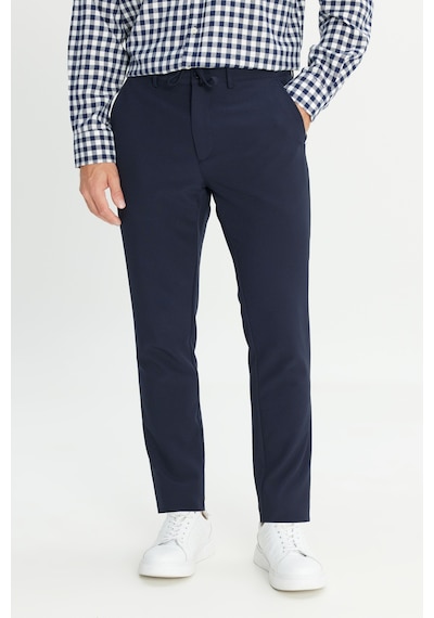 AC&Co / Altınyıldız Classics Erkek Lacı Slim Fit Dar Kesim Beli Bağlamalı Çizgili Yan Cepli Casual Jogger Pantolon Lacı