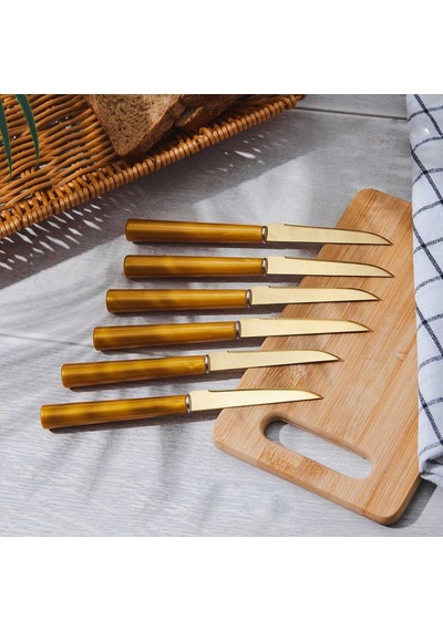 Perotti 14105 Coltello Standlı 7 Parça Bıçak Seti Gold Altın