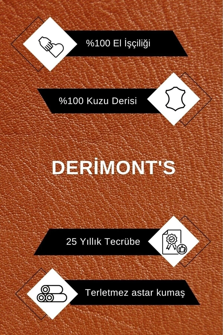 Deriwork Hakiki Kuzu Derisi Siyah Bel Işlemeli Kadın Ceket Siyah