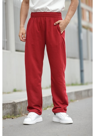 Madmext Bordo Rahat Kesim Erkek Eşofman Altı E6560 Bordo