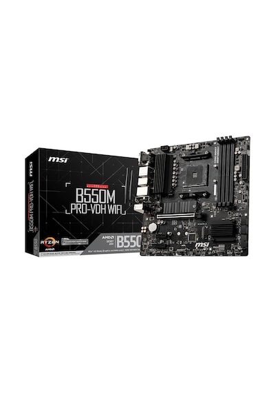 Msı B550m Pro-vdh Ddr4 M2 Pcıe Nvme Hdmı Dp Pcıe 16x V4.0 Am4 Matx-210388
