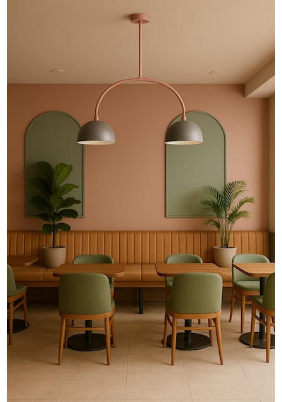 Looptwin Sarkıt Lamba-avize - Modern Endüstriyel Mufak Hol Cafe Salon Avize Haki Yeşil