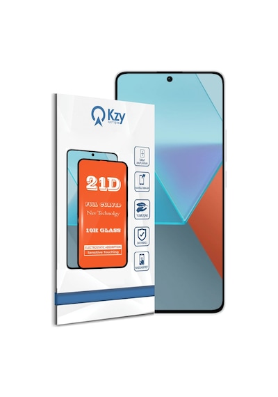 Kzy Xiaomi Redmi Note 13 Pro İle Uyumlu Tam Kaplayan 21d Temperli Ekran Koruyucu Cam