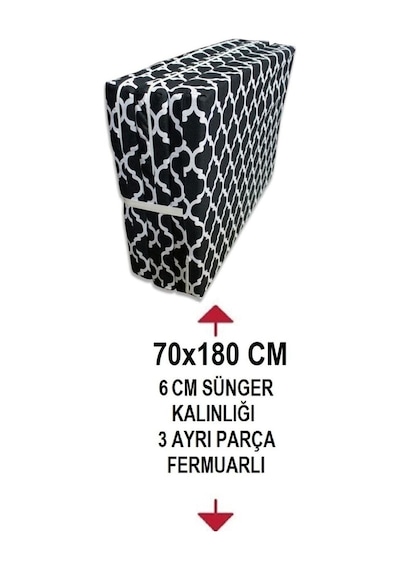 Tek Kişilik Katlanır Yer Yatağı 70x180x6cm Büyük Karaçatı Sünger Yatak
