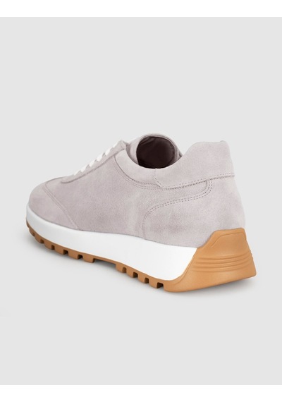 Açık Gri Süet Hakiki Deri Kadın Sneaker Ayakkabı