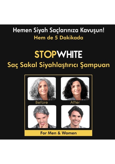 Stop Whıte Saç Sakal Siyahlaştırıcı Şampuan Seti 400 Ml (480877199)