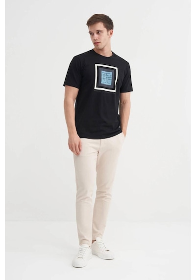 Cazador 4117 Bisiklet Yaka T-shirt Siyah
