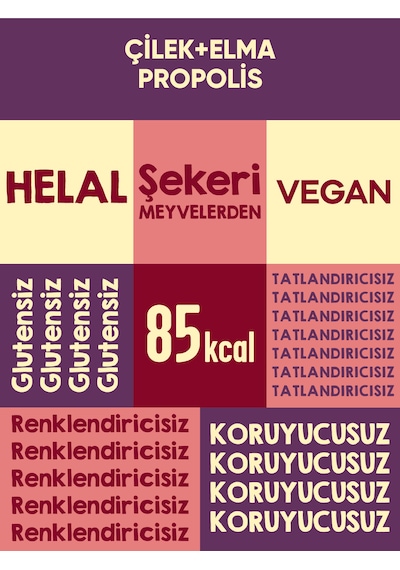 Mixmey Bee Propolis Çilek Meyve Barı 24 Adet | Atıştırmalıklar – Glutensiz (25GR X 24 ADET