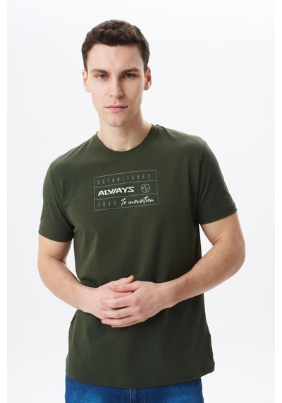 AR-MA Arma Erkek Regular Fit Baskılı Süprem Bisiklet Yaka Tişört Y29344453702 Haki