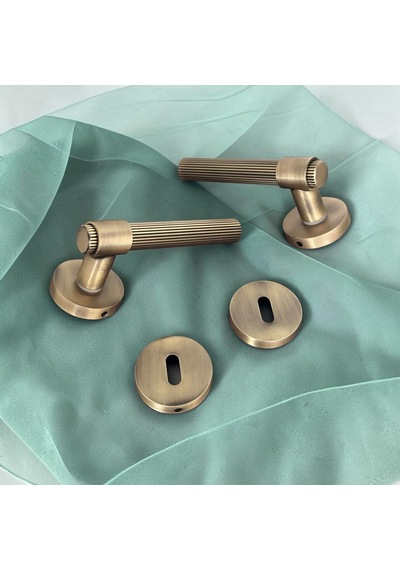 Sare Mat Antik Sarı Rozetli Oda Kapı Kolu Elegant Model