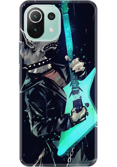 Xiaomi Mi 11 Lite Kılıf +Kablo Koruyucu Dog Guitar 1789