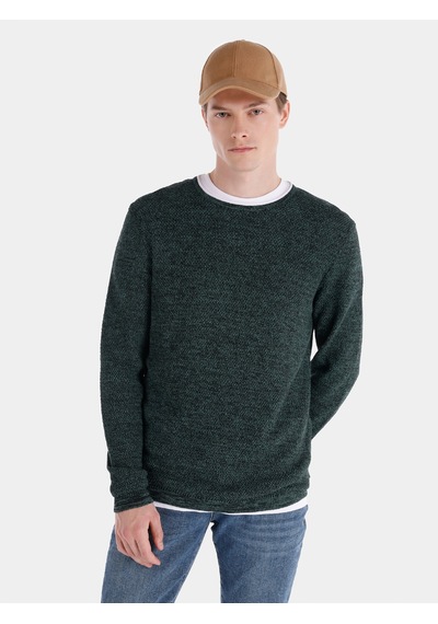 Colin's Colins Slim Fit Bisiklet Yaka Basic Yeşil Erkek Kazak Cl1065743 Yeşil