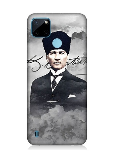 Realme C21y Uyumlu Atatürk Portresi Desenli Silikon Kılıf