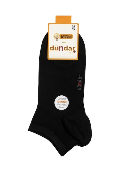 Kadın Modal Plus Patik Çorap Pastel Renk 4506 - 12 Adet Siyah