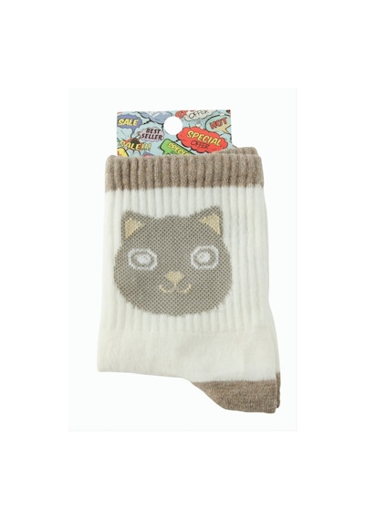 Zero Land Kedi - 567 - Kolej Çorap - Nazblsmm - 8x28 Krem