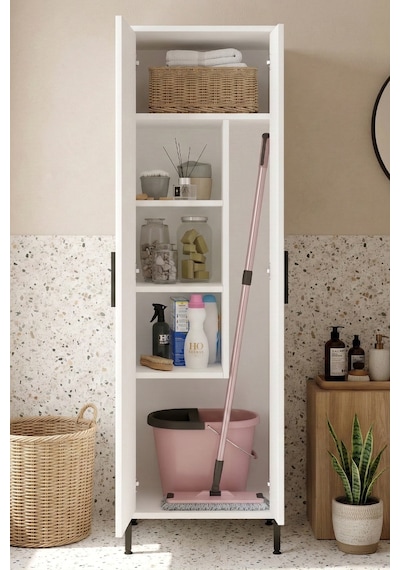 Yurudesign Daisy Çok Amaçlı Dolap, Vileda Banyo Dolabı Beyaz Dy1- Çok Renkli