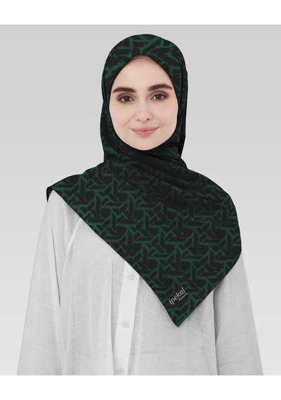 İpekal Soft Pamuk Eşarp-90 X 90 -06100 Siyah-zümrüt