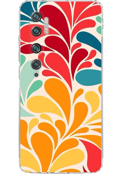 Xiaomi Mi Note 10 İle Uyumlu Retro Color 5 Kamera Korumalı Şeffaf Kılıf Şeffaf