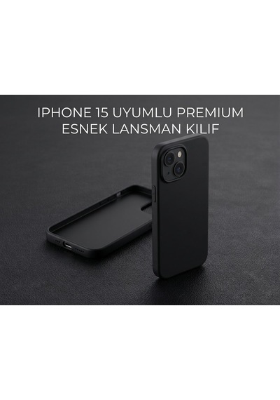 Iphone 15 Uyumlu Silikon Ve Esnek Lansman Premıum Kılıf Siyah