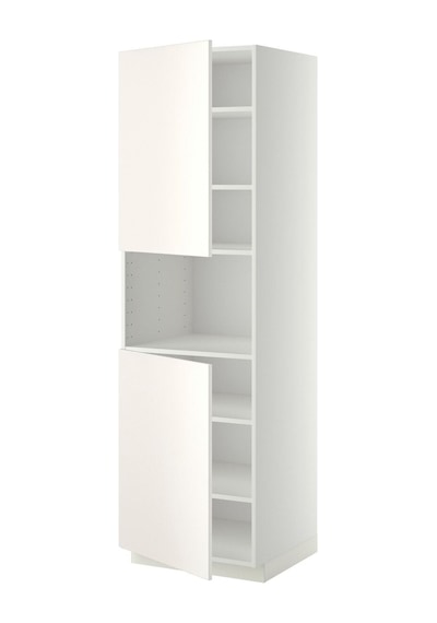 Mikrodalga Fırın Boy Dolabı, Veddınge Beyaz, 60x60x200 Cm, 2 Kapaklı Mikrodalga Fırın Boy Dolabı, Veddınge Beyaz, 60x60x200 Cm, 2 Kapaklı
