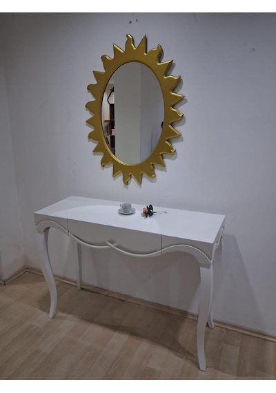 Dresuar Cnc Çökertme 90670 Model Güneş Gold Renk Ayna Lake Beyaz Tabla Kayn Aslan Ayak Beyaz - Gold Dresuar Cnc Çökertme 90670 Model Güneş Gold Renk Ayna Lake Beyaz Tabla Kayn Aslan Ayak Beyaz - Gold