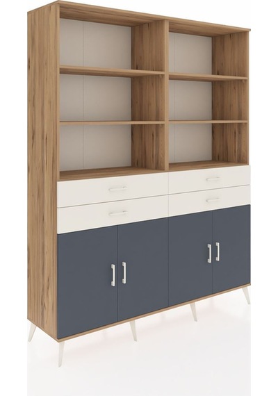 Hyperion Gardrop 8 Raflı 4 Çekmeceli 4 Kapaklı 176x44x221 Çam-antrasit/aytaşı Beyaz Hyperion Gardrop 8 Raflı 4 Çekmeceli 4 Kapaklı 176x44x221 Çam-antrasit/aytaşı Beyaz