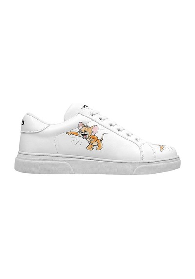 Kadın Vegan Deri Beyaz Sneakers - Warner Bros Up-to-no-good Tasarım Çok Renkli